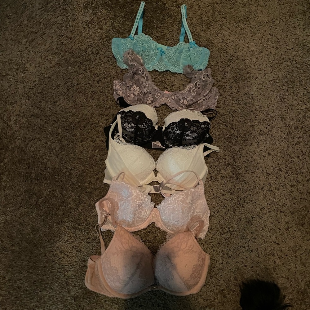 34c bras all but 1 victorias secrets. Top blue is adore me.